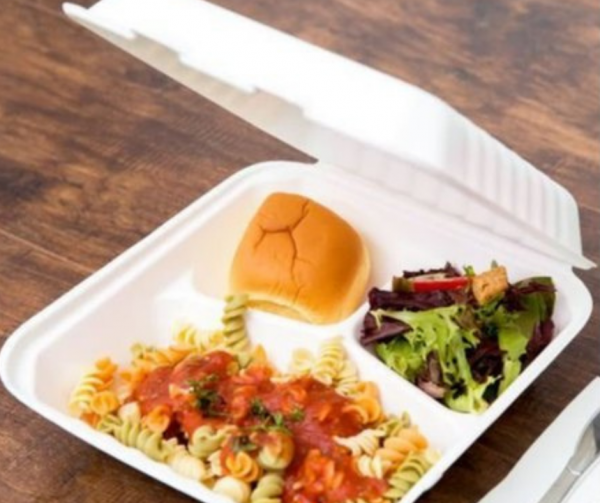 3-COMPARTMENT-1-1 9 x 9" - Bagasse Meal Box 3 Compartment