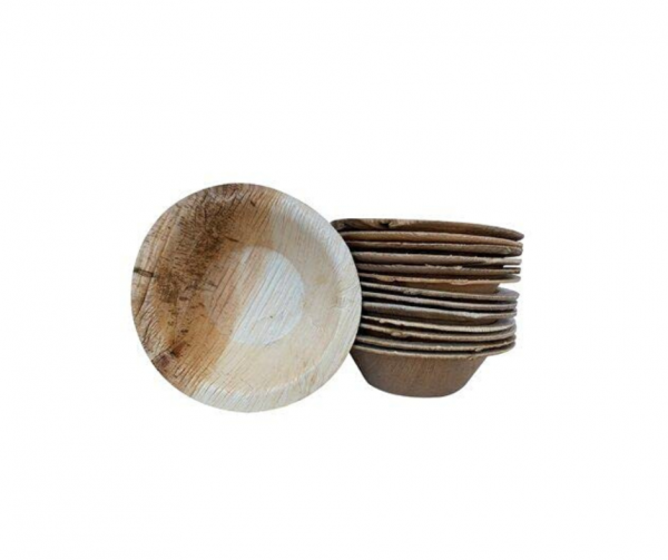 5" (12 cm) Round Palm Leaf Dessert Bowls