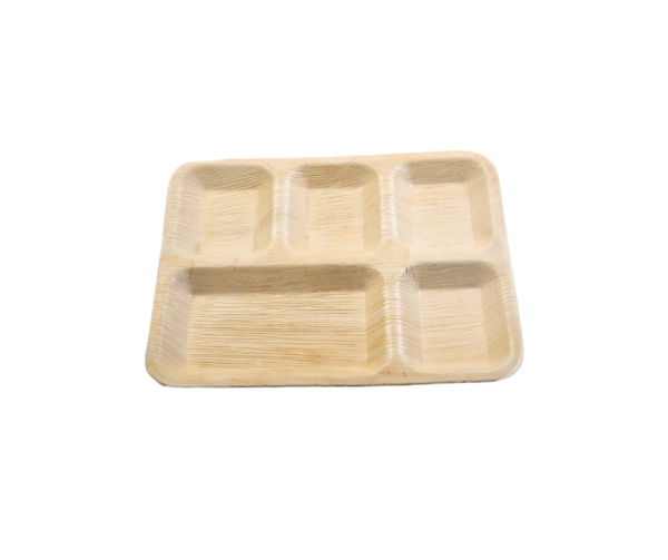 5-Compartment Palm Leaf Plates | Natural, Biodegradable & Sturdy
