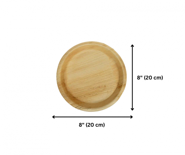 8" (20 cm) Deep Round Palm Leaf Plates | Eco Disposable Plates UK