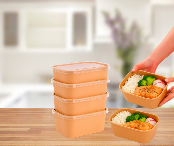 650ml Rectangular Kraft Bowl